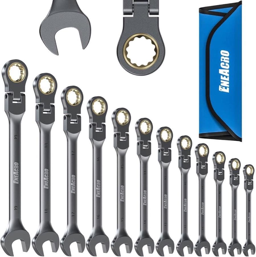 ENEACRO Gelenk-Ratschenschlüssel Set 12-tlg. 8–19 mm