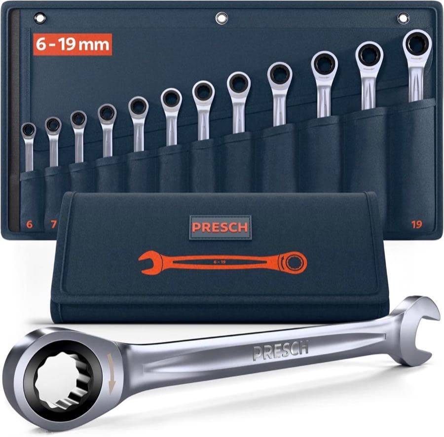 PRESCH Ratschenschlüssel Set 12-tlg. 6–19 mm