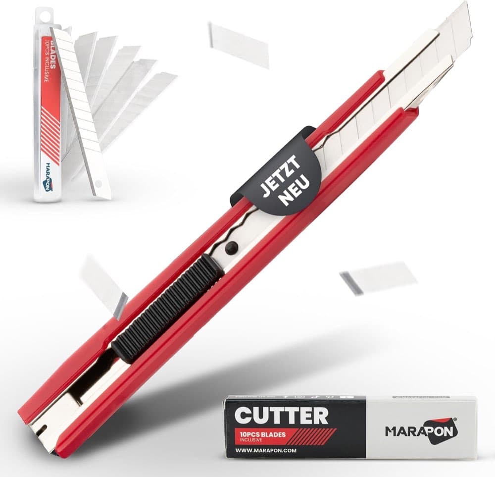 MARAPON Cuttermesser 9 mm + 10 Klingen