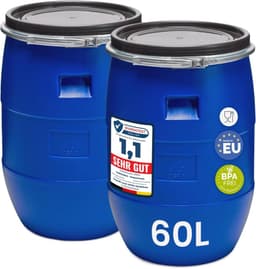 Garronda Set 2×60 L Weithalsfass blau