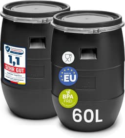 Garronda Set 2×60 L Weithalsfass schwarz