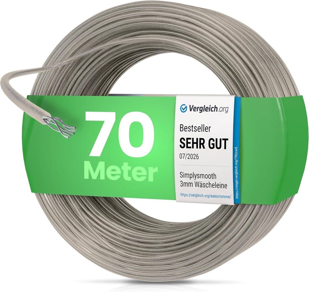 SimplySmooth Wäscheleine 70 m Stahlkern