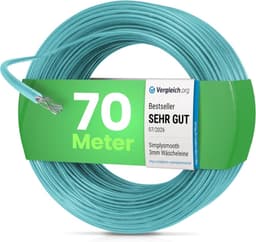SimplySmooth Wäscheleine 70 m Stahlkern türkis