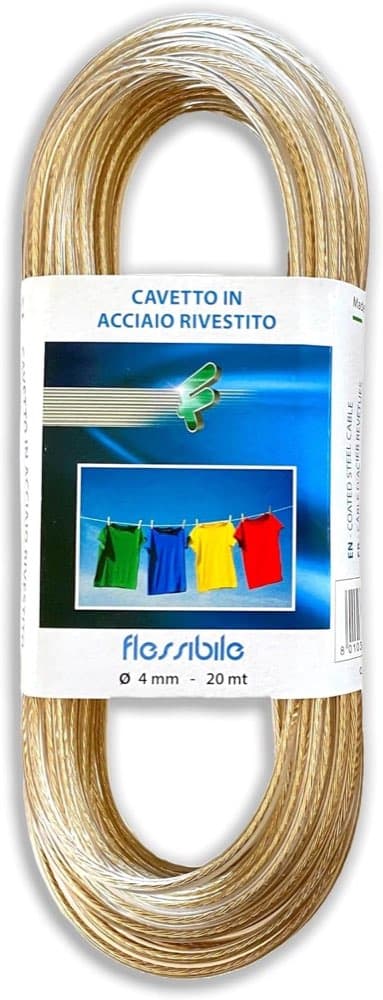 IPEA Wäscheleine 4 mm Stahl 20 m transparent