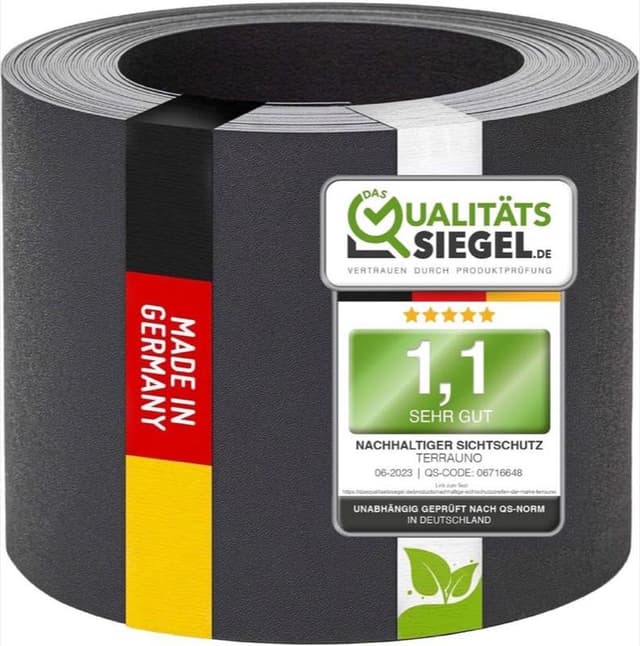 TerraUno PP Sichtschutzstreifen 26 m × 19 cm Anthrazit