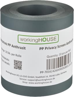 workingHOUSE workingHOUSE PP Sichtschutzstreifen 10×2,55 m Anthrazit