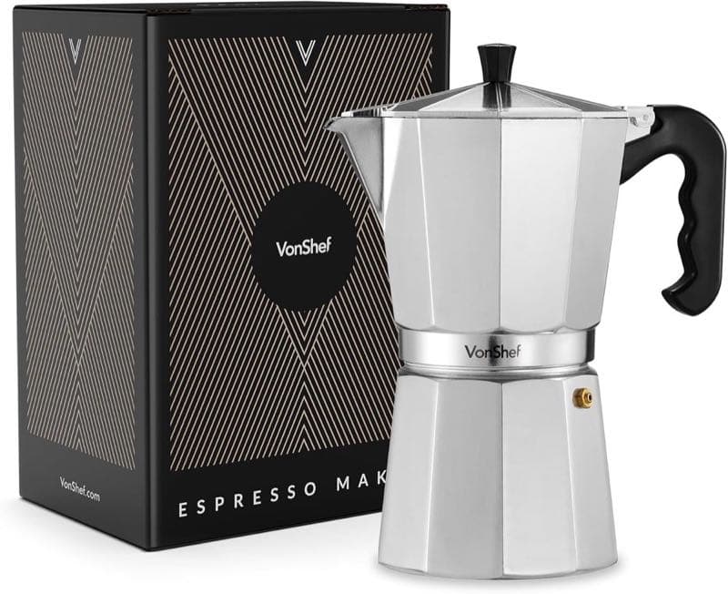 VonShef Espressokocher 12 Tassen 600 ml Aluminium