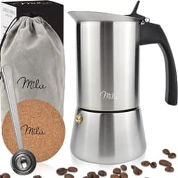Milu Milu Espressokocher Edelstahl 6 Tassen 300 ml Set
