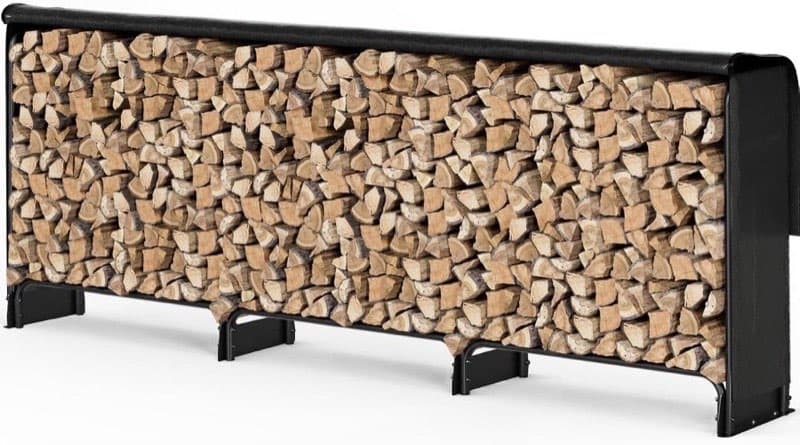 VOUNOT Kaminholzregal 200 cm mit Abdeckung