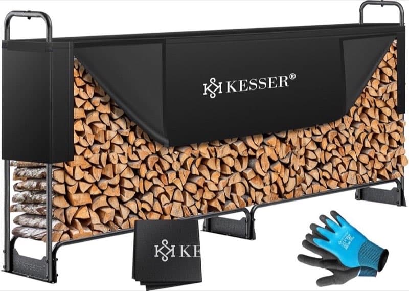 KESSER Kaminholzregal 260 cm mit Abdeckung