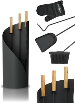 holz4home holz4home Kaminbesteck mit Handschuh