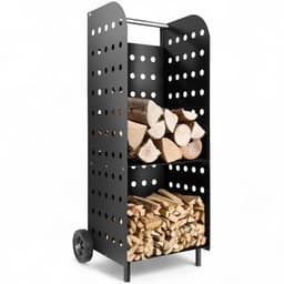 tectake tectake Kaminholzregal mit Rollen