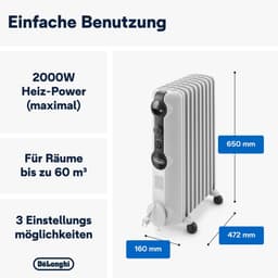 De'Longhi De'Longhi Radia S TRRS0920, 9 Rippen, 2000 W