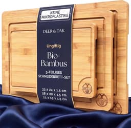 Bambus-Schneidebrett – Testsieger Deer & Oak Bambus-Set 3-teilig