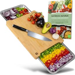 naturlik naturlik Bambusbrett mit 2 Magnetschalen 40×29