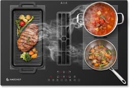 AMZCHEF AMZCHEF Induktionskochfeld mit Dunstabzug 77 cm