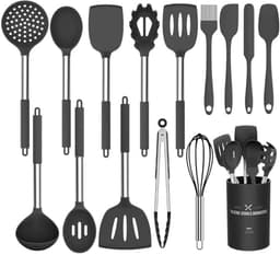 Umiten Umiten Silikon/Edelstahl Küchenhelfer Set 15-teilig Schwarz