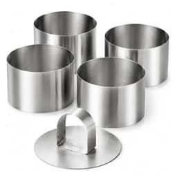 4 Dessertringe Ø 8 cm mit Pushern