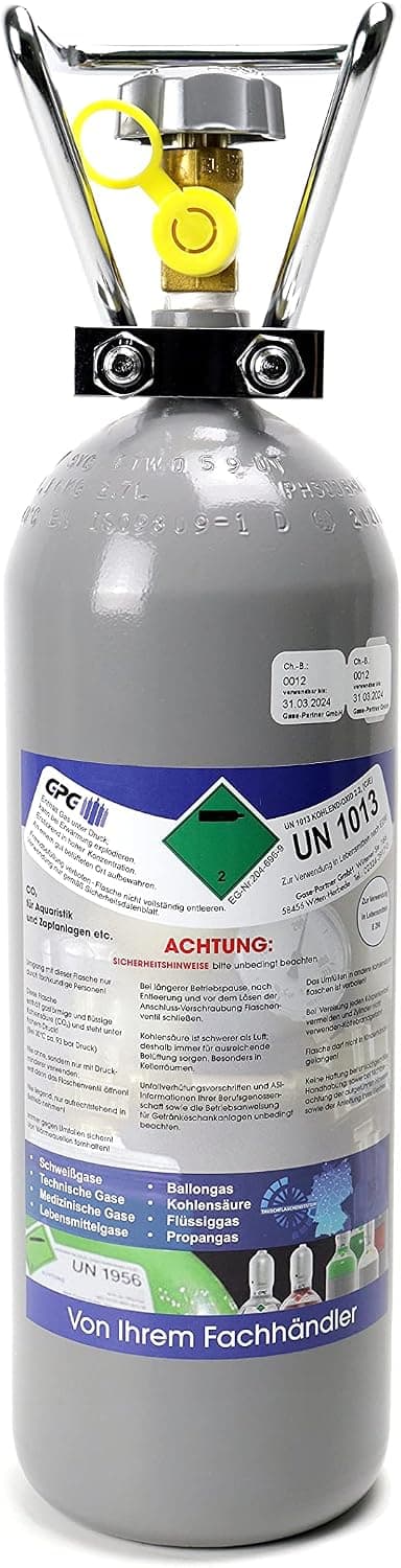 Gase Partner 2 kg CO₂ Eigentumsflasche Thekenversion
