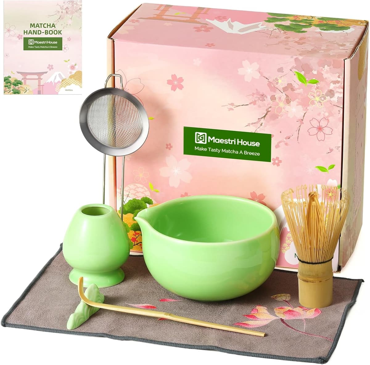Maestri House Matcha-Set 7-teilig Grün