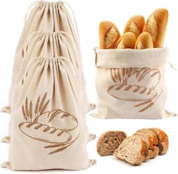 Tikplus Tikplus Leinen-Brotbeutel 4er