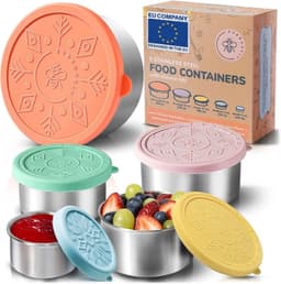 Edelstahl-Dosen – Testsieger Everusely Edelstahl 5er-Set Silikondeckel