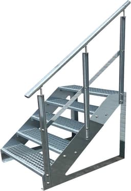 Kaminbau Mierzwa Kaminbau Mierzwa 5 Stufen 600 mm Geländer rechts