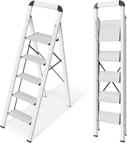 Haushaltsleiter 5 Stufen – Testsieger KINGRACK Alu-Trittleiter 5 Stufen