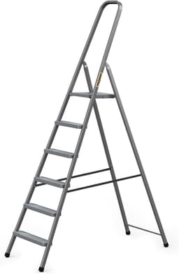 DRABEST DRABEST Stahl-Stehleiter 6 Stufen mit Bügel