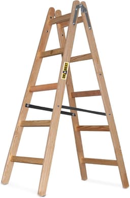 DRABEST Holzleiter 2×5 mit Eimerhaken