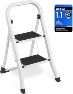 SONGMICS SONGMICS Trittleiter 2 Stufen weiß