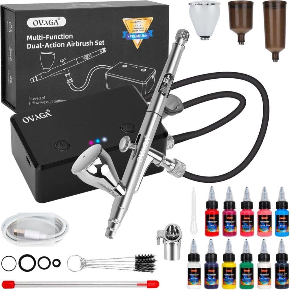 Ovaga Dual-Action Airbrush-Kit 32 PSI Akku