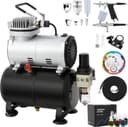 GUIVACI Airbrush-Set mit Tank & 2 Pistolen