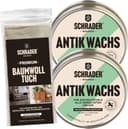 Schrader Antik Wachs Set mit Poliertuch