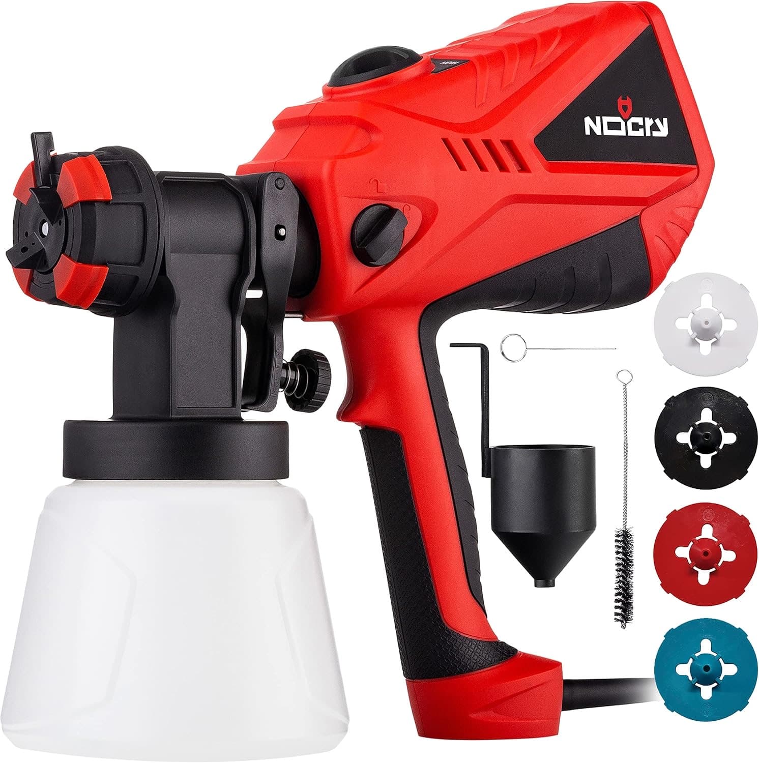 NoCry Elektro Lackierpistole 600 W, 4 Düsen