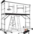TecTake 4-in-1 Mehrzweckleiter-Gerüst, 150 kg
