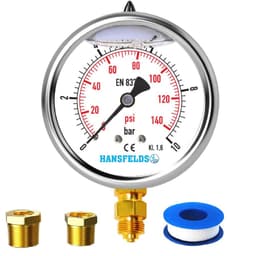 HANSFELDS Hansfelds Glyzerin 0–10 bar inkl. Adapter