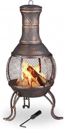 Relaxdays Aztekenofen Bronze