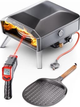 Pizzaofen – Testsieger LIKAYA NeroSpin 12 Zoll Gas-Pizzaofen
