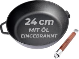 BIOL Gusseisenpfanne 24 cm (Holzgriff abnehmbar)