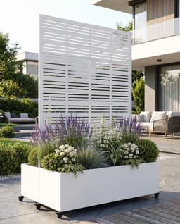 TinFrey Metall-Hochbeet Sichtschutz weiß 185 cm
