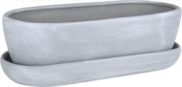botle botle Keramik-Schale oval dunkler Beton