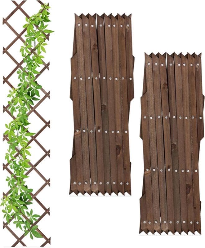 Relaxdays Rankgitter 3er Set 180×30 cm braun
