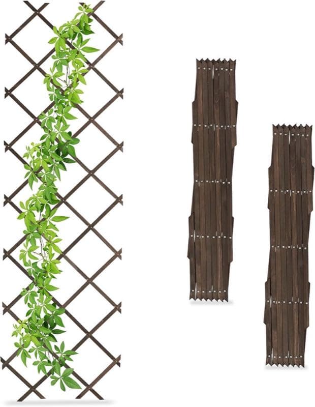 Relaxdays Rankgitter 3er Set 180×60 cm braun