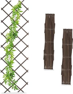 Relaxdays Rankgitter 3er Set 180×60 cm braun