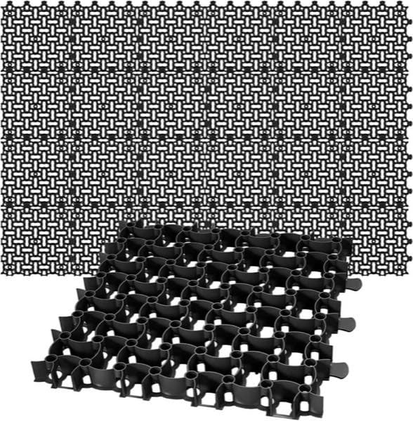 BigDean 24 Rasengitter 50×50 cm schwarz 6 m²