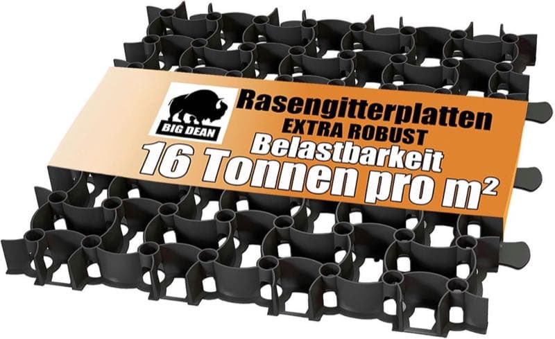 BigDean 10 Rasengitter 50×50 cm schwarz 2,5 m²