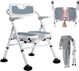 NJUN NJUN Klappbarer Duschstuhl mit Armlehnen und Rückenlehne
