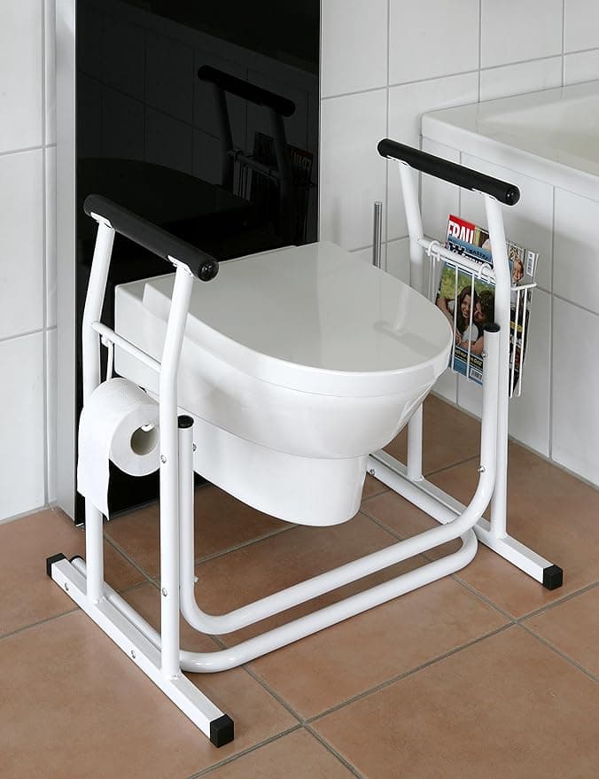 HeRo24 WC-Aufstehhilfe mit Aufbewahrungskorb
