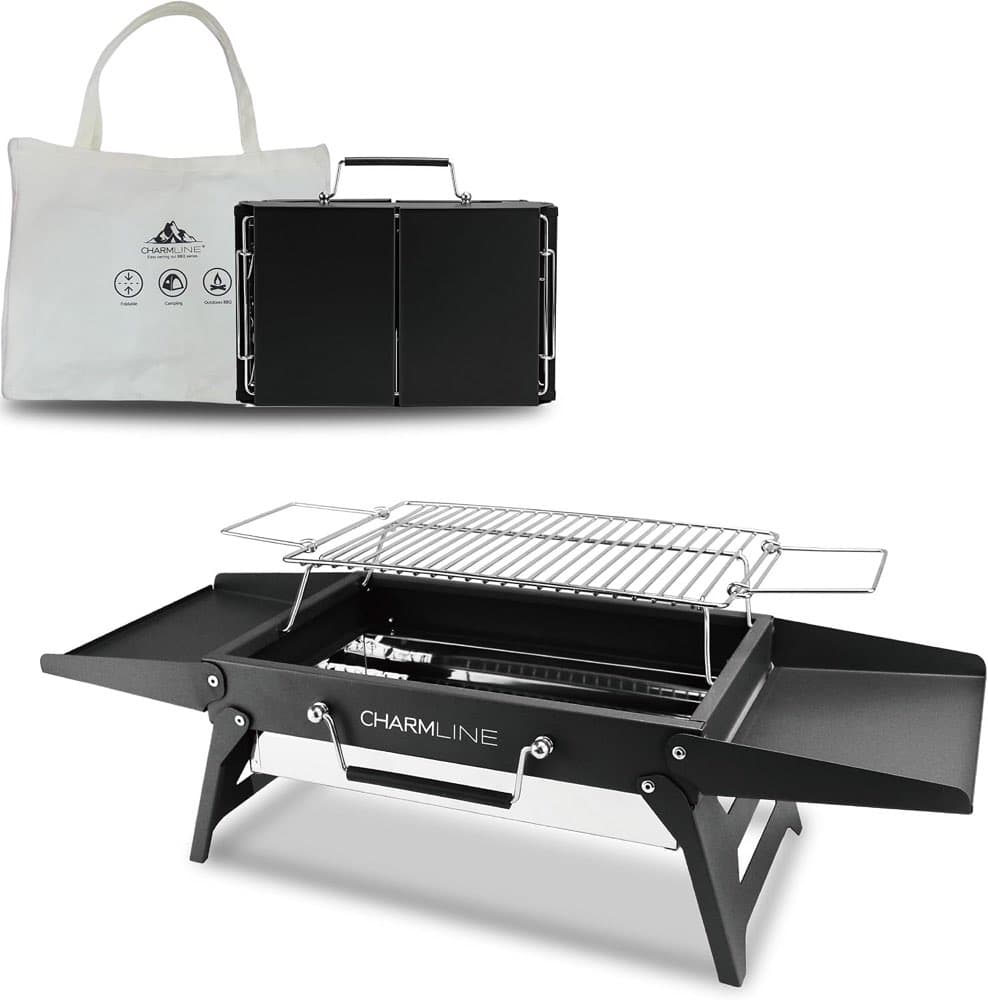 Charmline Mini-Koffergrill 35 × 23 cm Schwarz